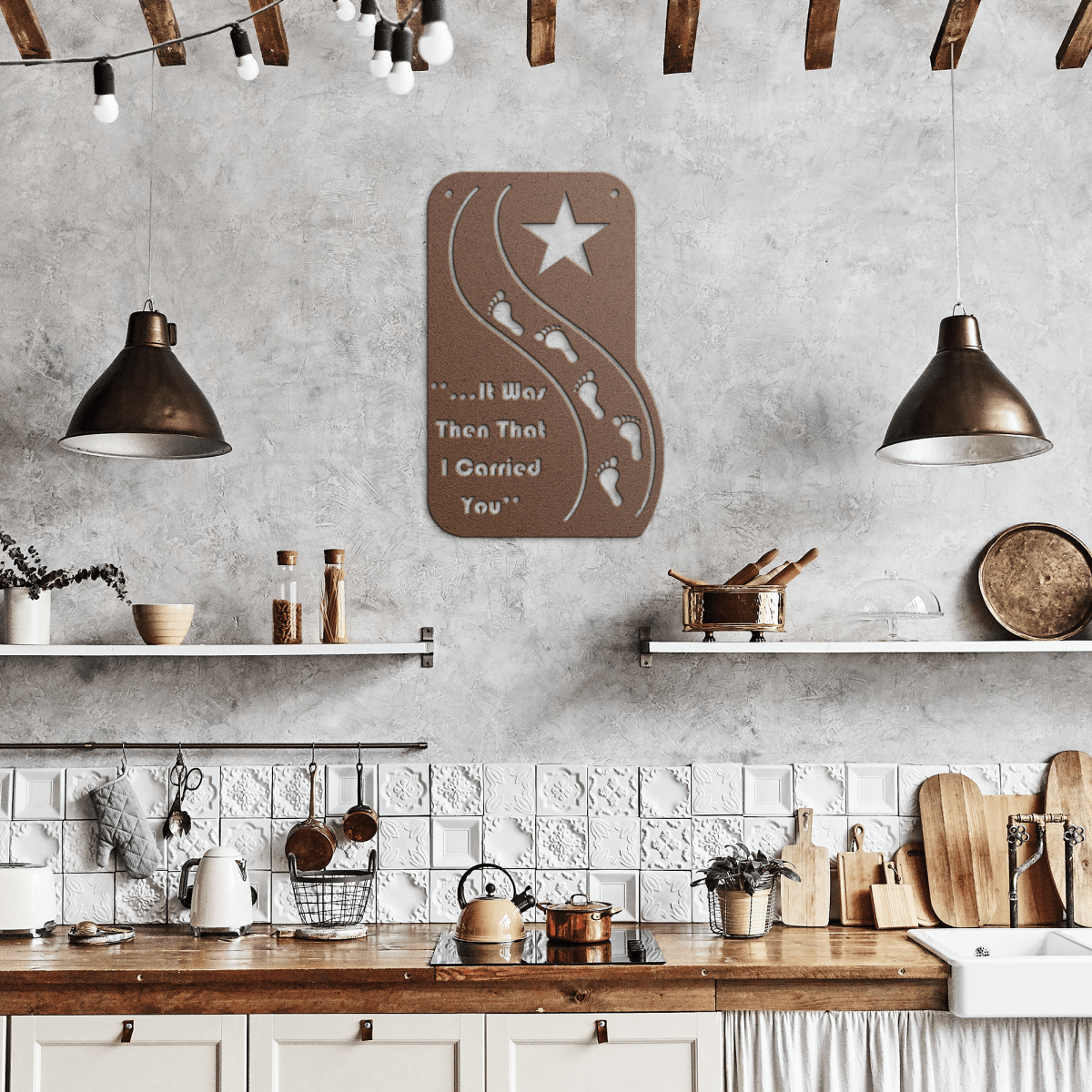 #176 - Footprints in the Sand Star Metal Wall Art - Image 6