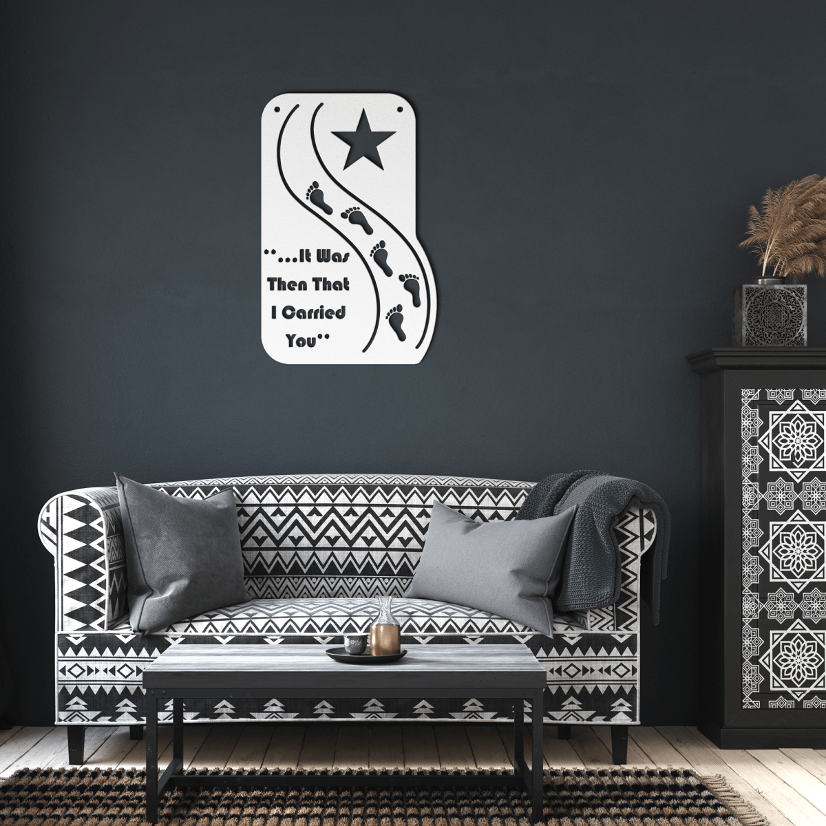 #176 - Footprints in the Sand Star Metal Wall Art
