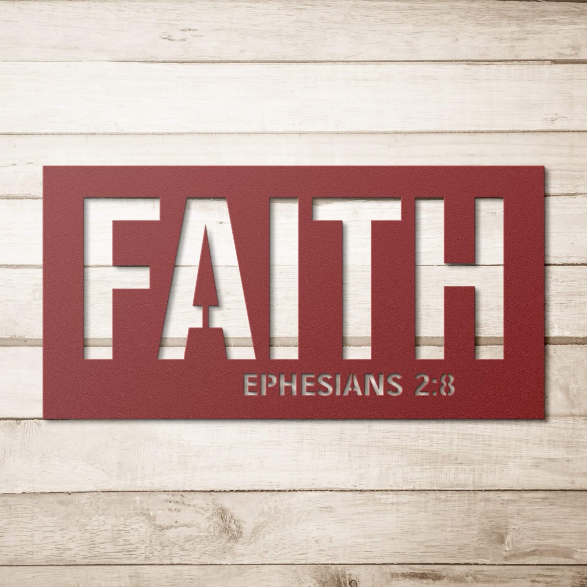 #99 - Ephesians 2:8 "FAITH" Metal Sign - Image 2