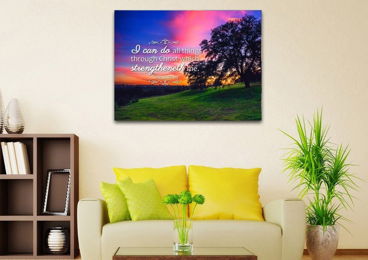 Philippians 4:13 KJV #2 Bible Verse Canvas Wall Art - Image 6