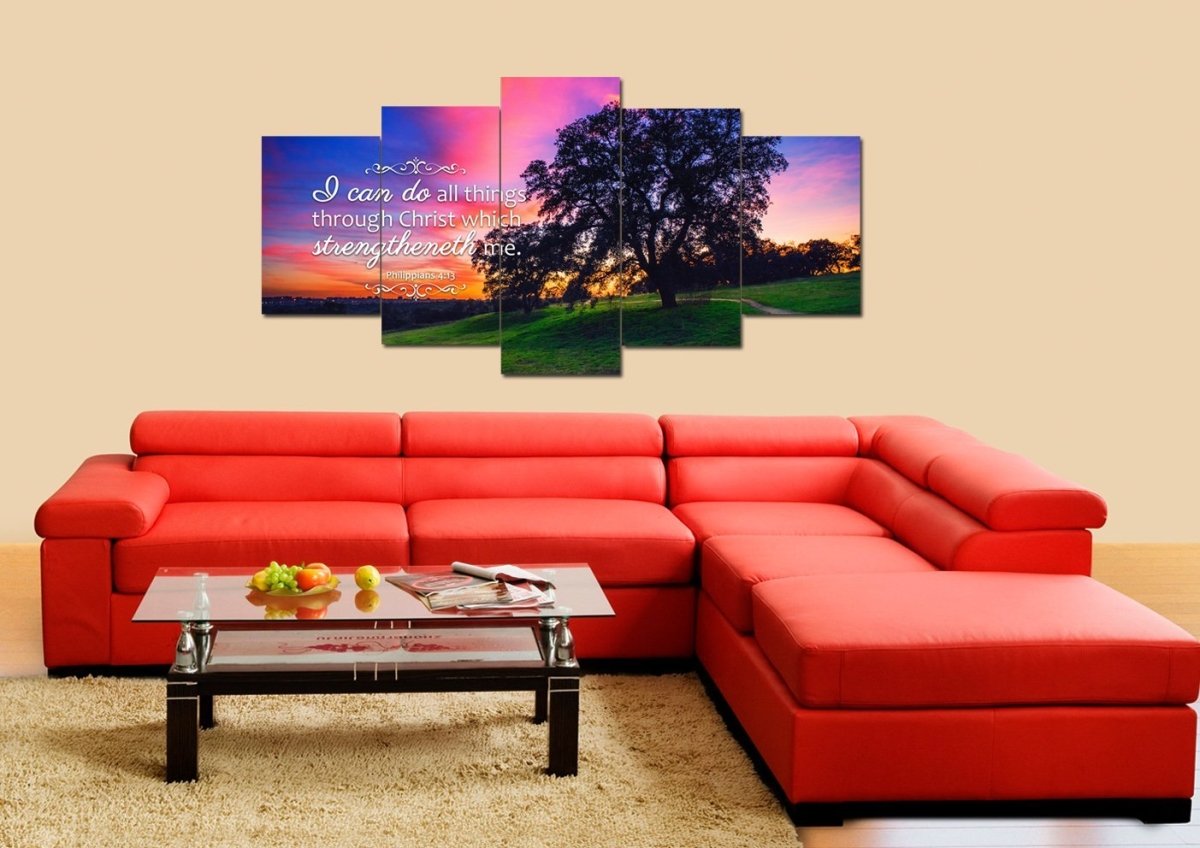 Philippians 4:13 KJV #2 Bible Verse Canvas Wall Art - Image 3