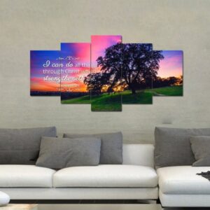 Philippians 4:13 KJV #2 Bible Verse Canvas Wall Art